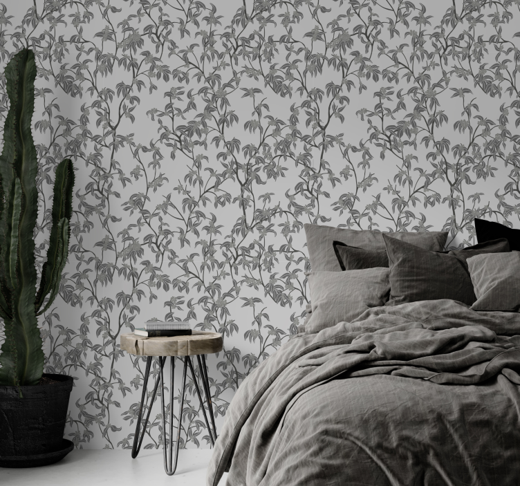 Papel de parede cabeceira árvores minimalistas - TenStickers