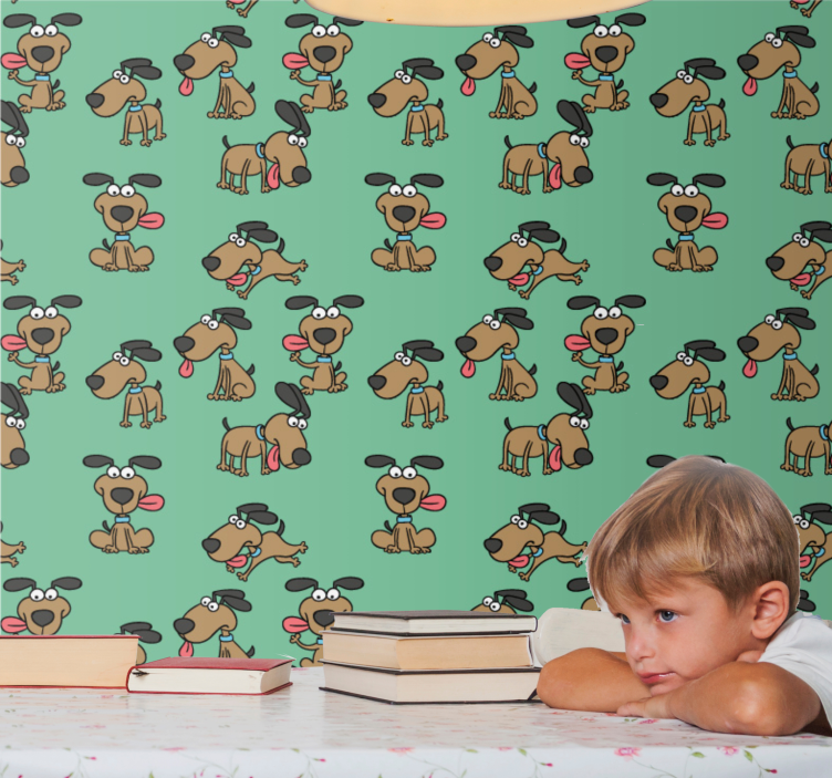 Papel de parede cães diversão de desenho animado canino - TenStickers