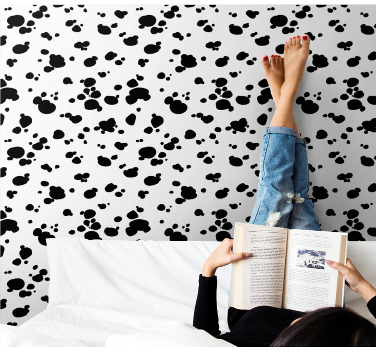 Papel de parede cães padrão de pegada - TenStickers