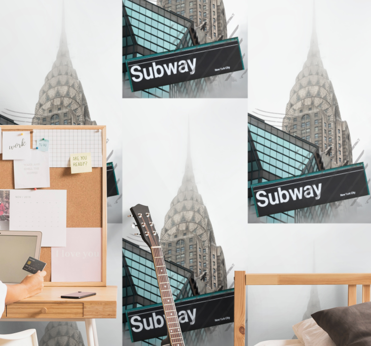 Papel de parede cidades e países entrada do metrô urbano - TenStickers