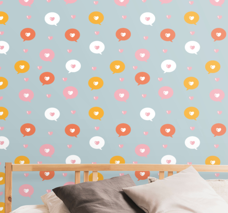 Papel de parede círculos e bolinhas padrão floral de polca - TenStickers