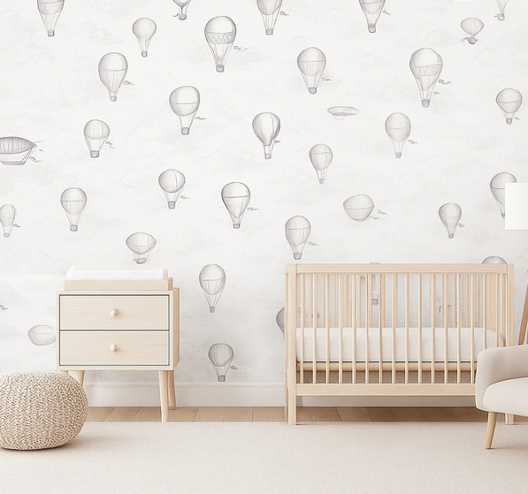 Papel de parede clássico céus vintage e dirigíveis - TenStickers