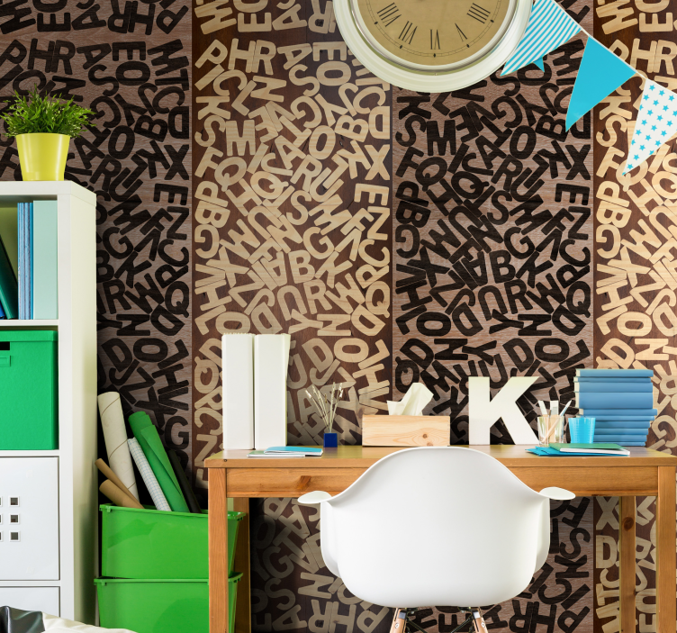 papel de parede com escritas Puzzle Verbal - TenStickers