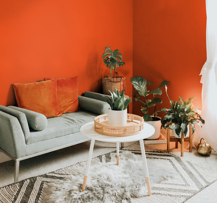 Papel de parede cor de laranja simples - TenStickers