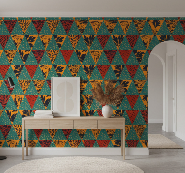 Papel de parede corredor arte geométrica da chuva - TenStickers