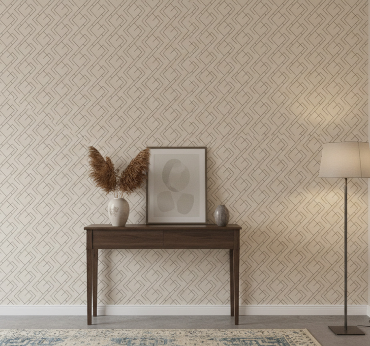 Papel de parede corredor com design de labirinto geométrico - TenStickers