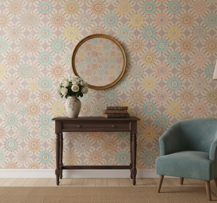 Papel de parede corredor estilo "chic de vovó" - TenStickers