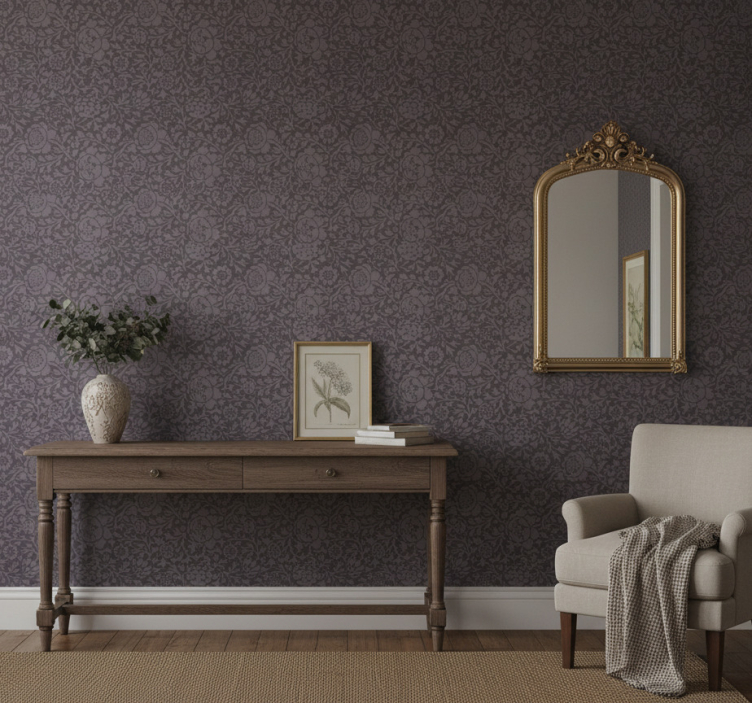 Papel de parede corredor padrão cinza elegante - TenStickers