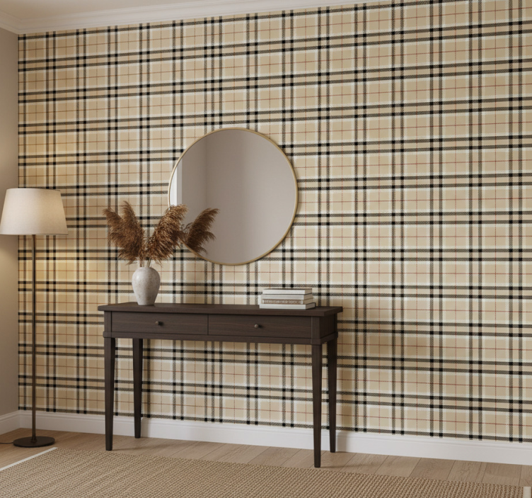 Papel de parede corredor xadrez quadriculado - TenStickers