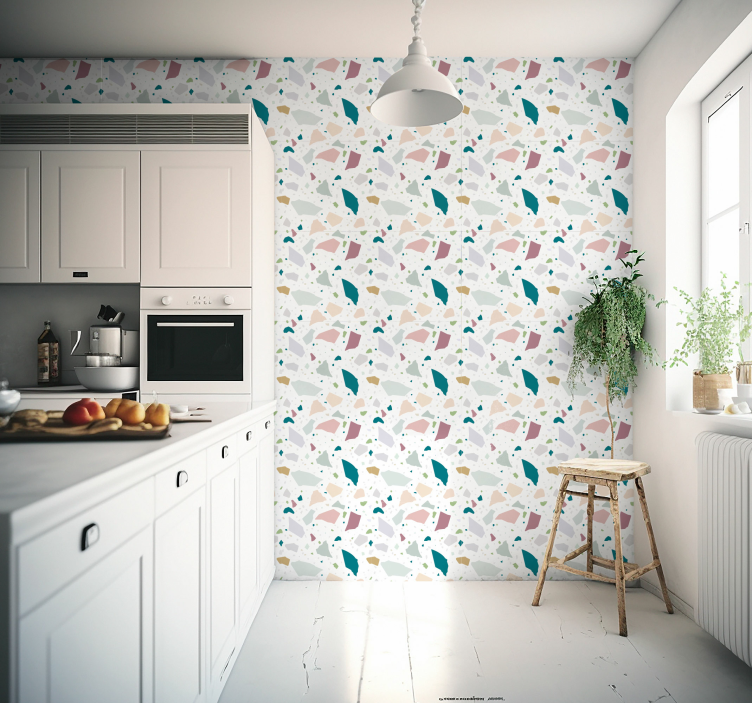 papel de parede para cozinha Padrão de terraço mediterrâneo - TenStickers