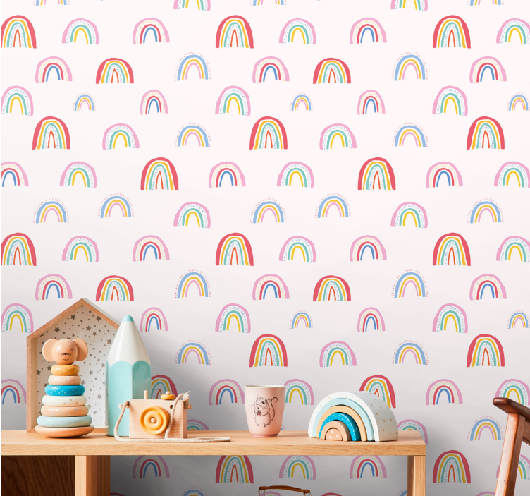 papel de parede infantil Arco-íris de cores diferentes - TenStickers