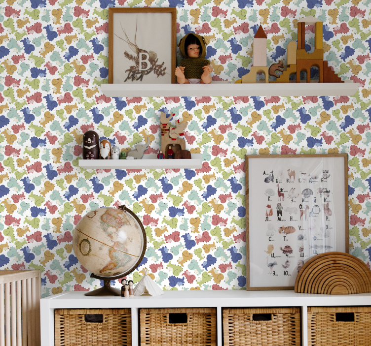 papel de parede infantil Padrão de dinossauros para crianças - TenStickers