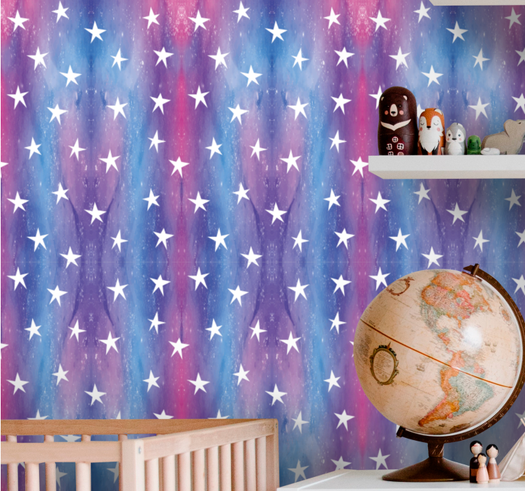 Papel de parede infantil cosmos roxo - TenStickers