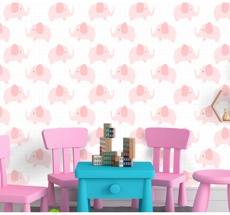 Papel de parede elefantes padrão de desfile de elefante - TenStickers