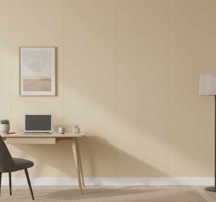 Papel de parede escritório bege simples - TenStickers