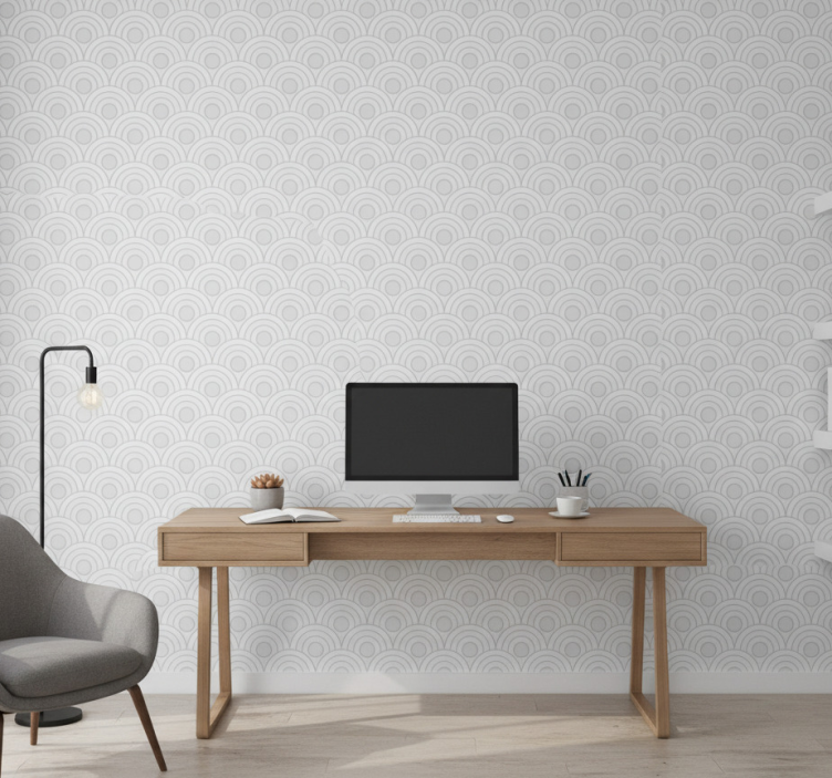 Papel de parede escritório em tons de cinza claro - TenStickers