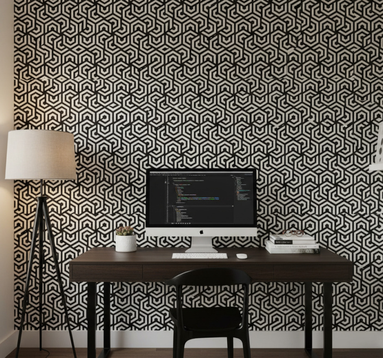 Papel de parede escritório estor padrão hipnótico - TenStickers