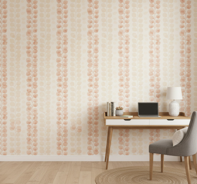 Papel de parede escritório pétalas de flores rosas - TenStickers