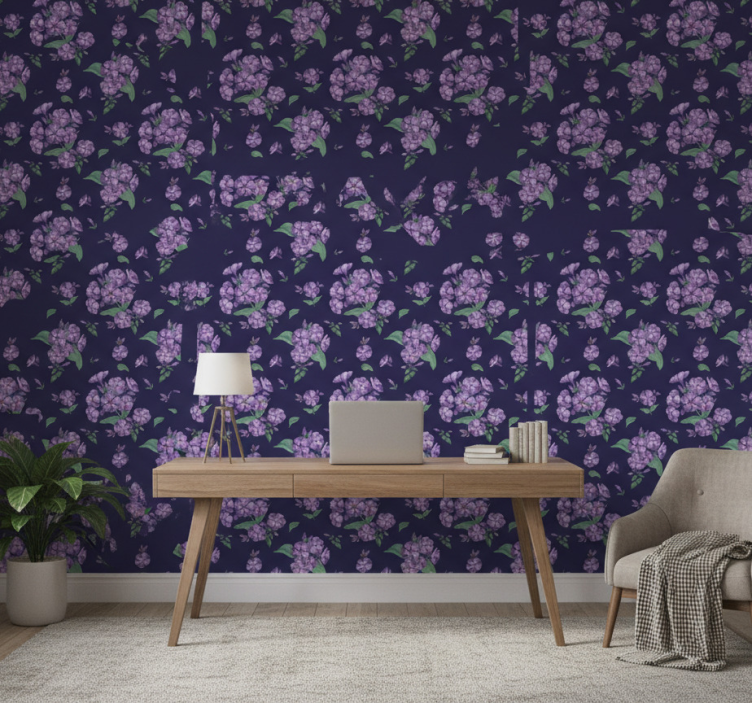 Papel de parede escritório roxo - TenStickers