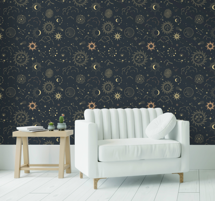 Papel de parede estrelas design de elementos celestiais - TenStickers
