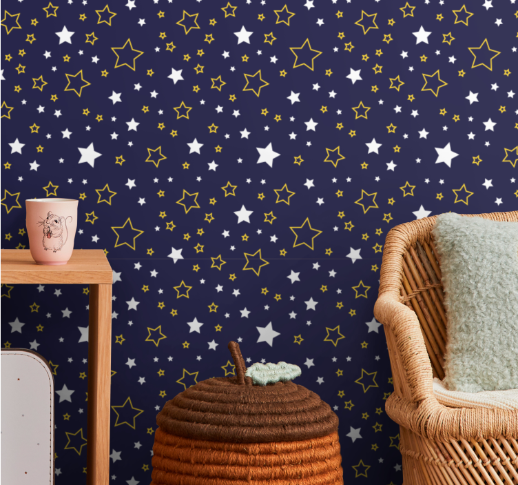 Papel de parede estrelas noite estrelada da marinha - TenStickers