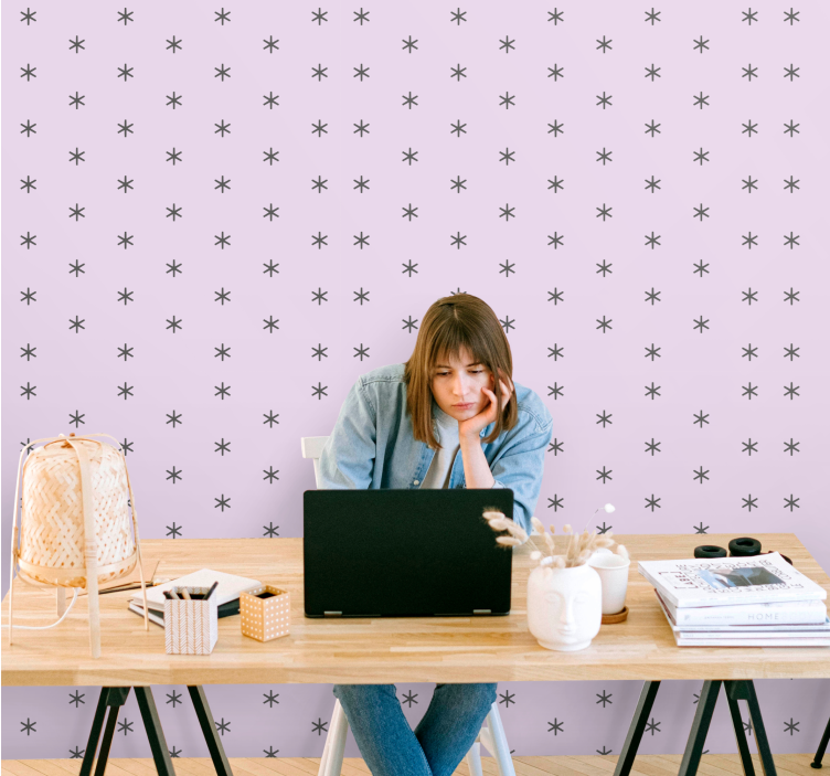 Papel de parede estrelas parede com detalhes estrelados - TenStickers