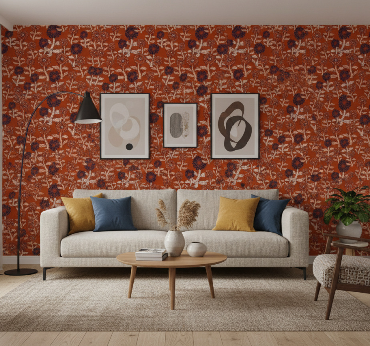 Papel de parede floral design abstrato de girassol africano - TenStickers