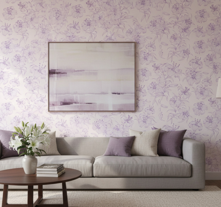 Papel de parede floral design de lírios em flor - TenStickers