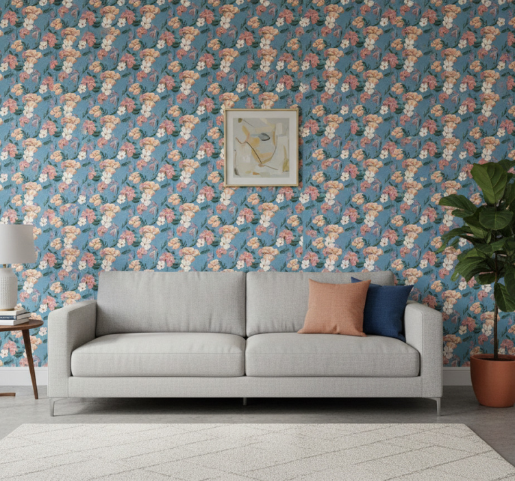 Papel de parede floral estampas florais 'ziedi jeans' - TenStickers