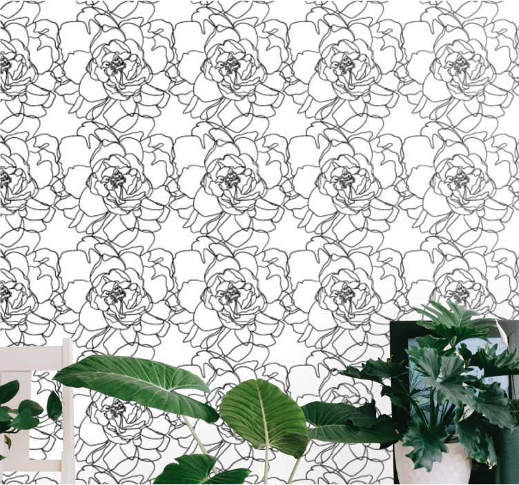 papel de parede floral flor elegante floresce - TenStickers