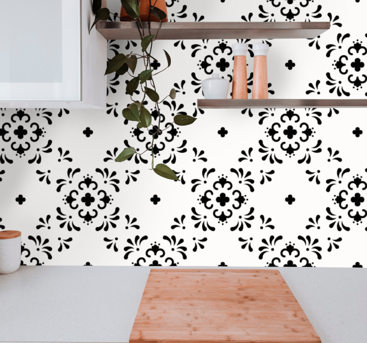 papel de parede floral ornamento floral - TenStickers