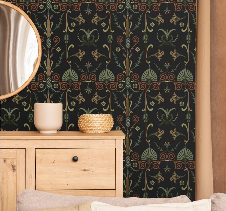 Papel de parede floral padrão botânico elegante - TenStickers