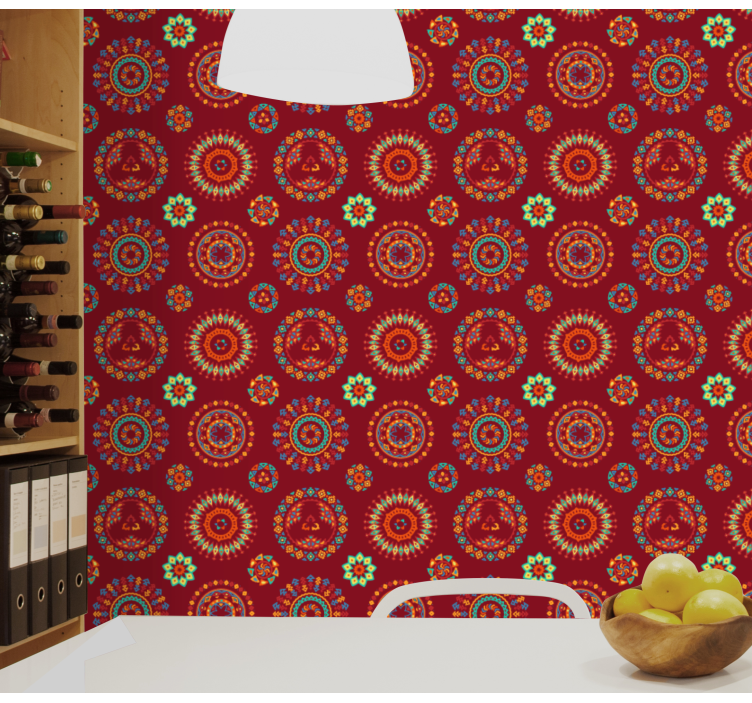 papel de parede floral padrão de mandala ornamentado - TenStickers