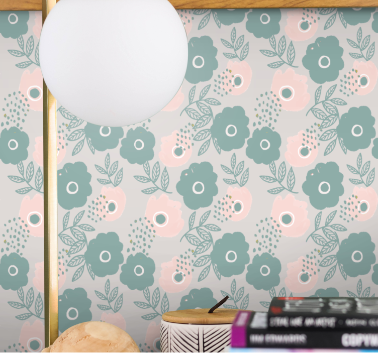 papel de parede floral padrões suaves - TenStickers