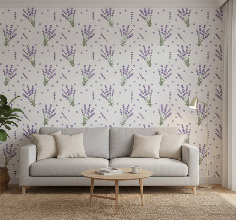 Papel de parede floral planta de lavanda provençal - TenStickers