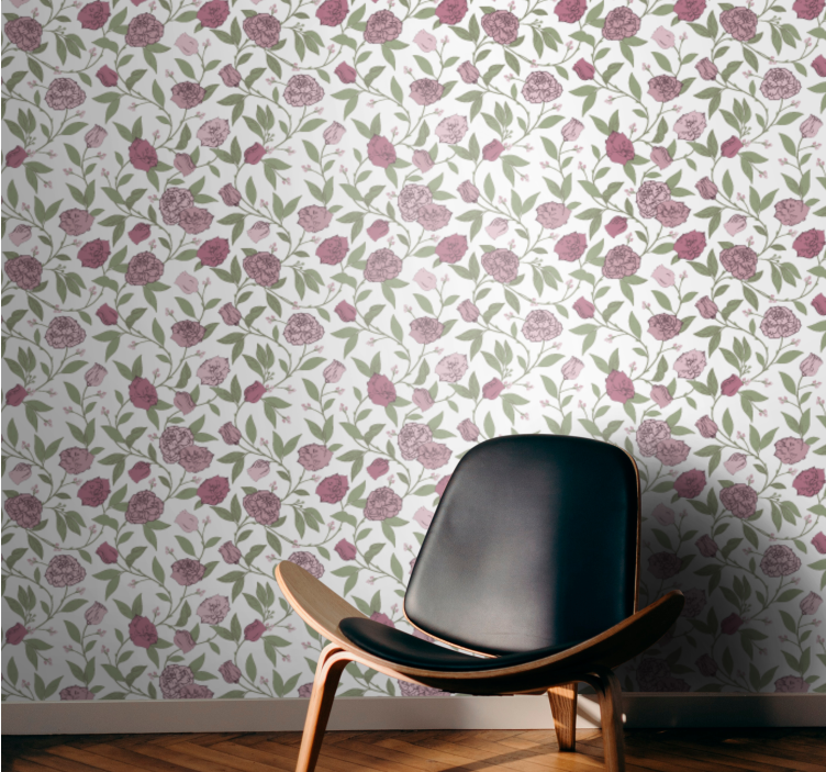 papel de parede flores charme floral - TenStickers