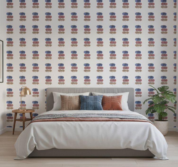 Papel de parede flores com design geométrico feminino - TenStickers