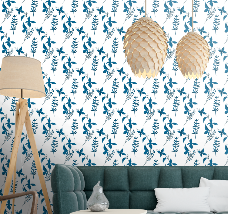 papel de parede flores composição botânica suave - TenStickers