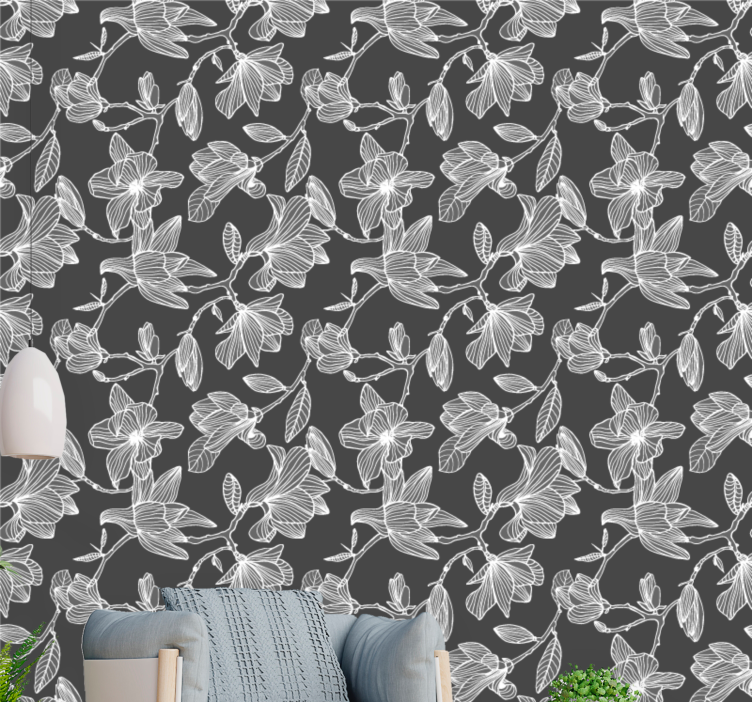 Papel de parede flores composição de flores marrons - TenStickers