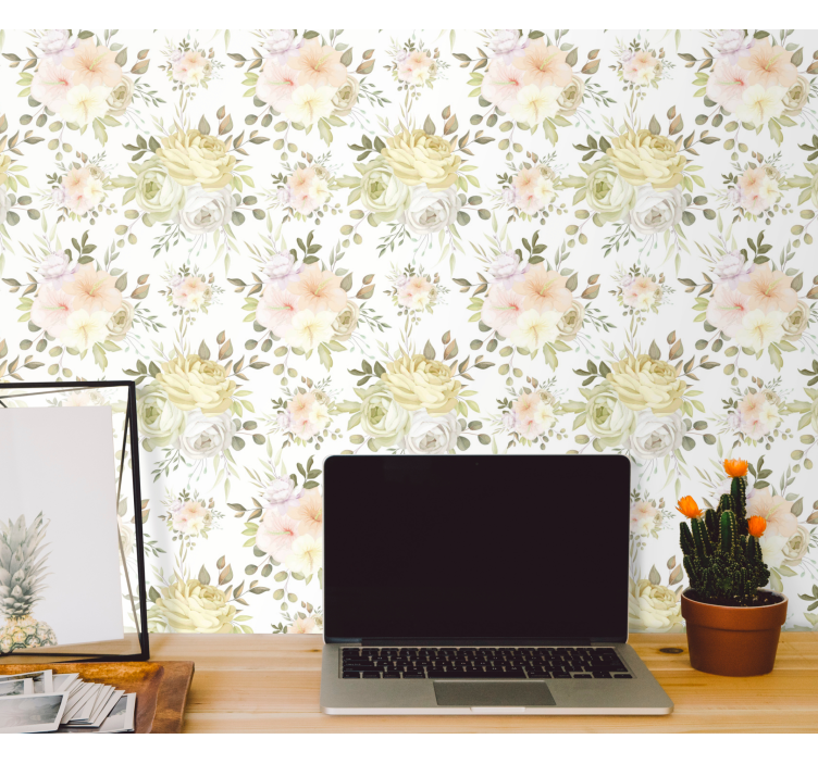 Papel de parede flores composição floral - TenStickers
