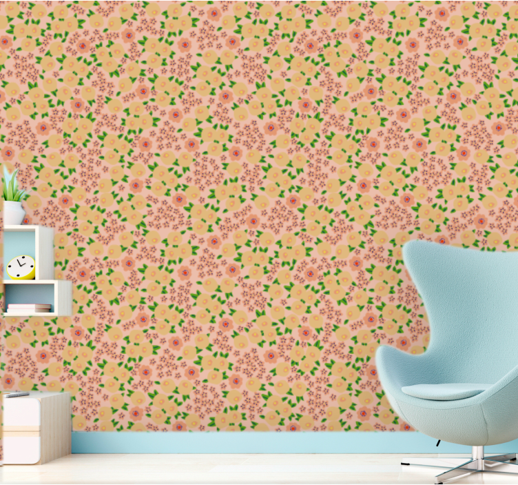 papel de parede flores delícia com motivos florais - TenStickers