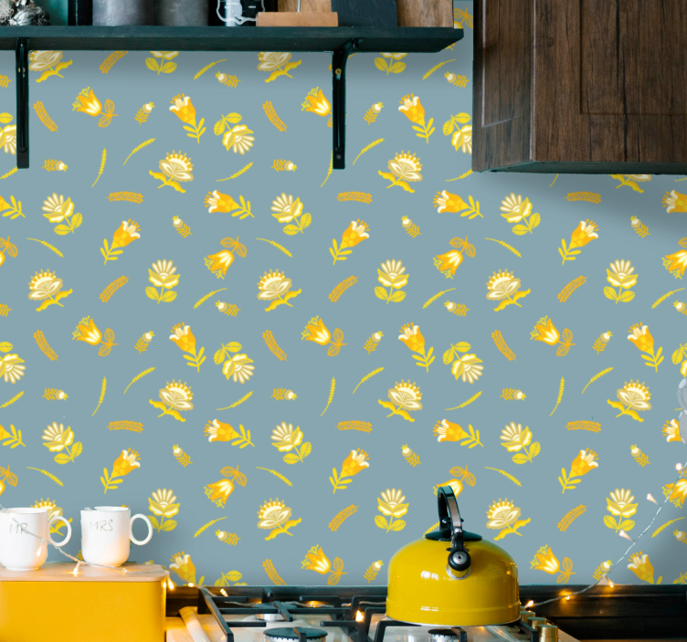 papel de parede flores delícia floral - TenStickers