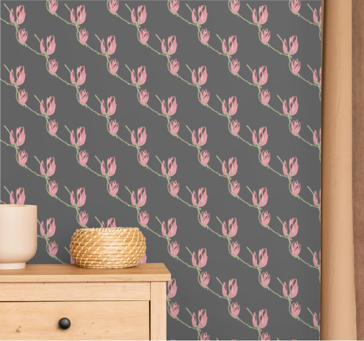 papel de parede flores design floral elegante - TenStickers
