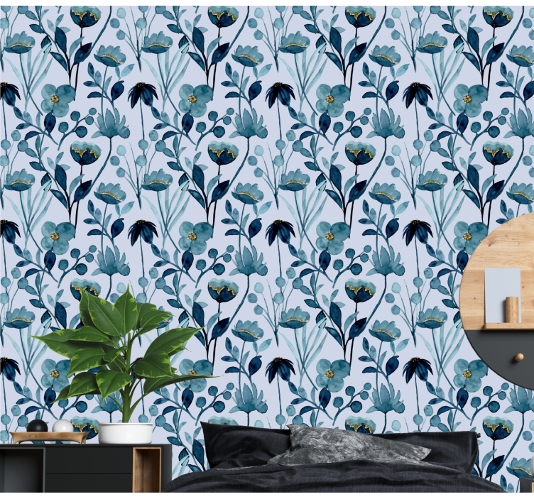 papel de parede flores elegância botânica floral - TenStickers