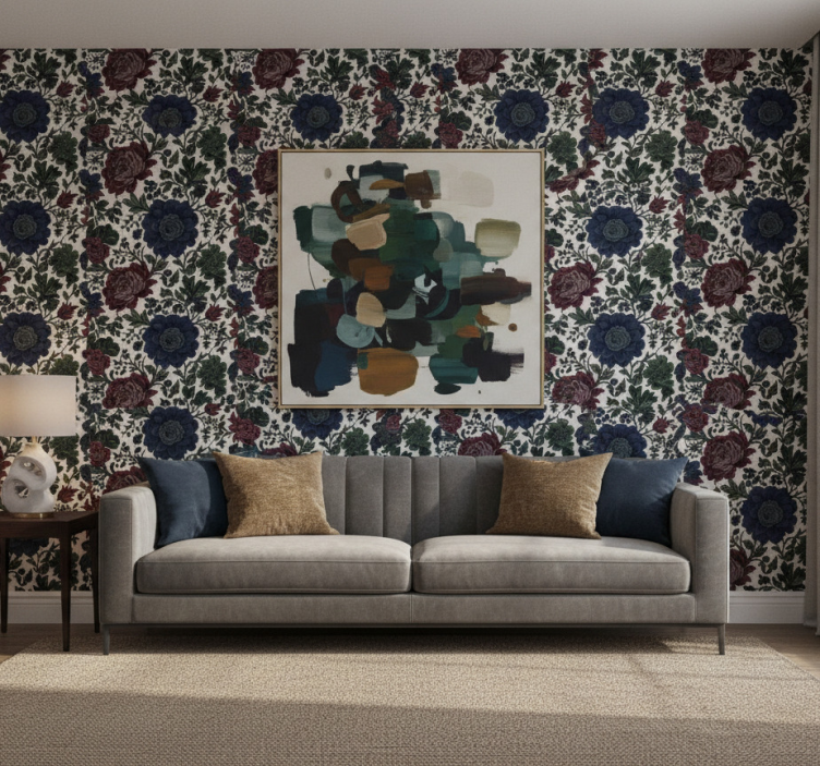 Papel de parede flores escuro e melancólico - TenStickers