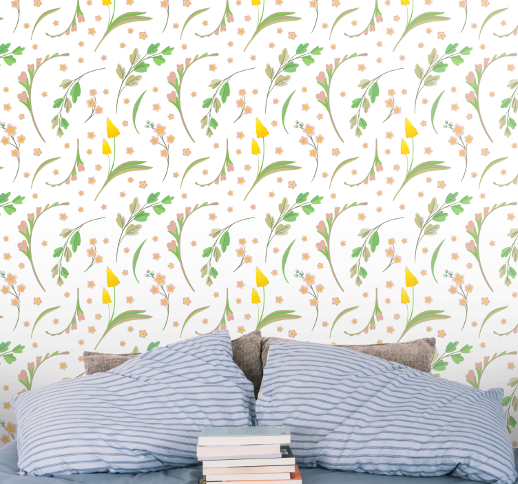 papel de parede flores essência floral - TenStickers