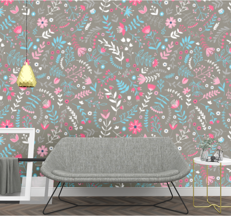 papel de parede floral Estampa floral colorida e elegante - TenStickers