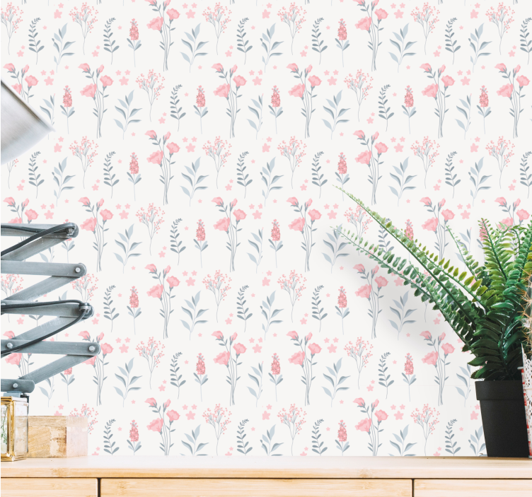 papel de parede flores estilo de jardim floral - TenStickers