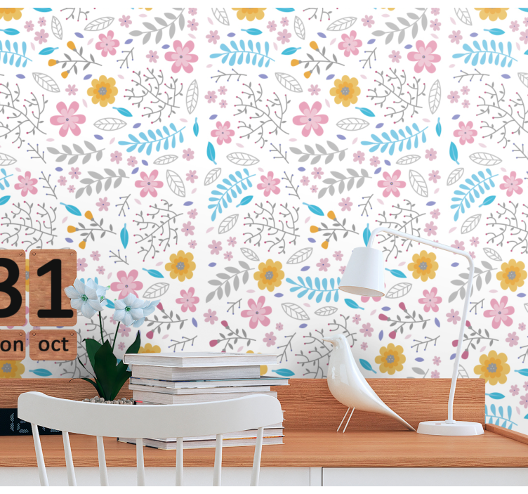 papel de parede flores explosão botânica floral - TenStickers