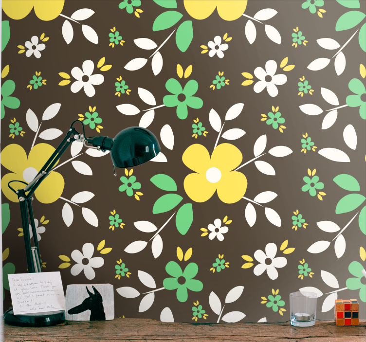 papel de parede flores explosão de flor floral - TenStickers